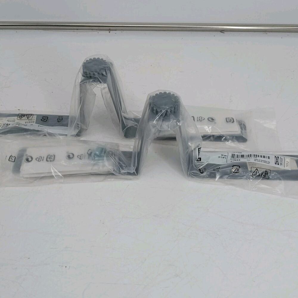 2 Of IKEA Besta Support Leg Grey 10cm (3 7/8”) Part 502.936.04 21823 New Sealed